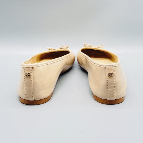 Sam Edelman Shoes Womens 8 Beige Leather Felicia Ballet Flats Bow Charm Slip On - Picture 7 of 12